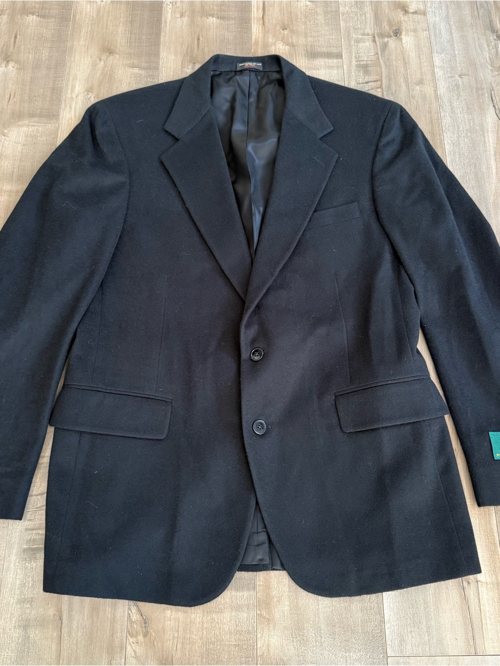 NEW Vintage Club Room Cashmere Sports Jacket Blazer 42L Black Made in USA